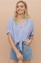 Load image into Gallery viewer, Bleu/rayures blanches